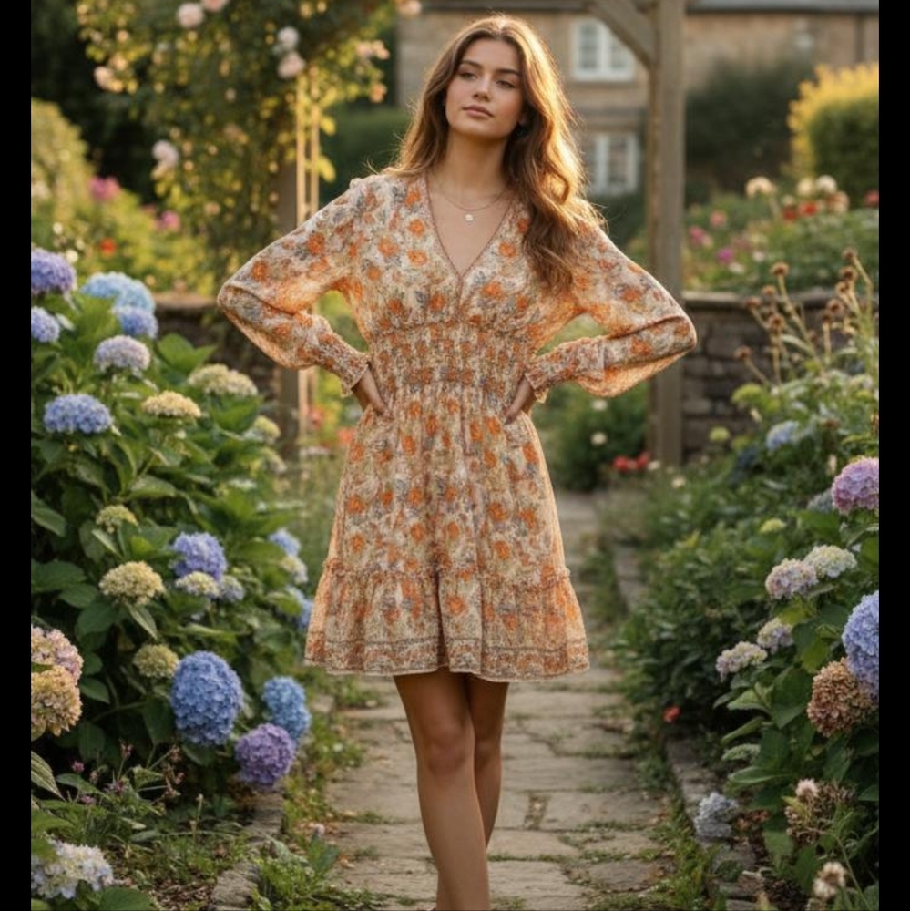 Max Studio Floral Print Dress Size Small